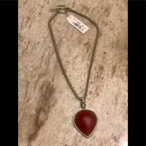 Lucky Brand Silver-Tone Red Fish Pendant Necklace
